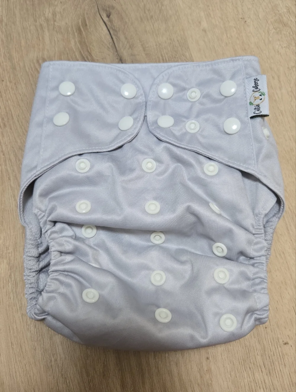 Cutie caboose one size pocket cloth diaper steel grey